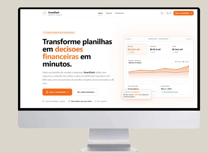 Amostra visual do SmartDash